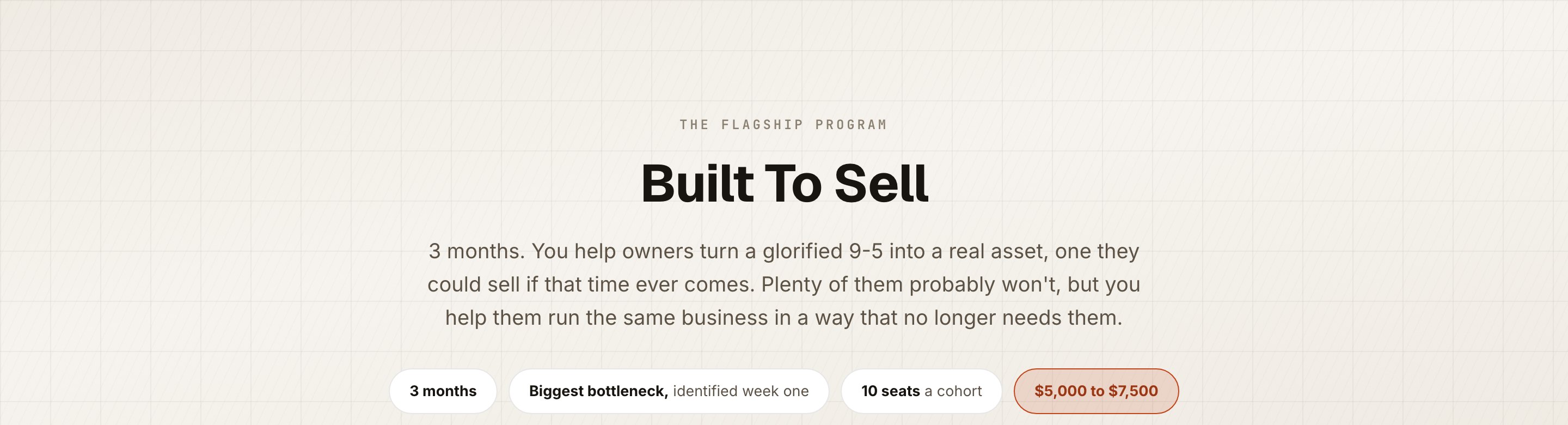 Built To Sell offer page preview