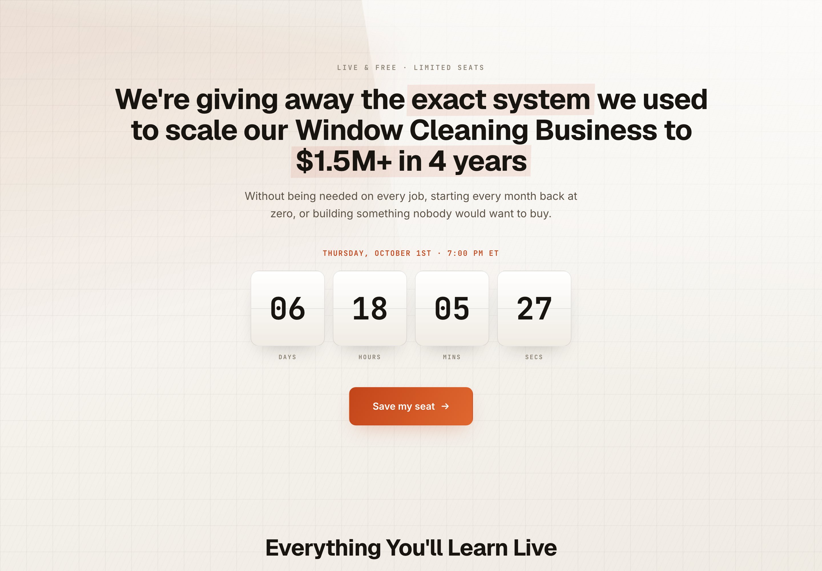 Registration page preview